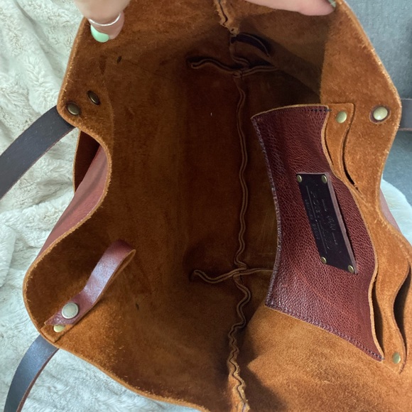 Portland Leather Goods Pebbled Leather Nutmeg Tote Bag - Picture 7 of 10